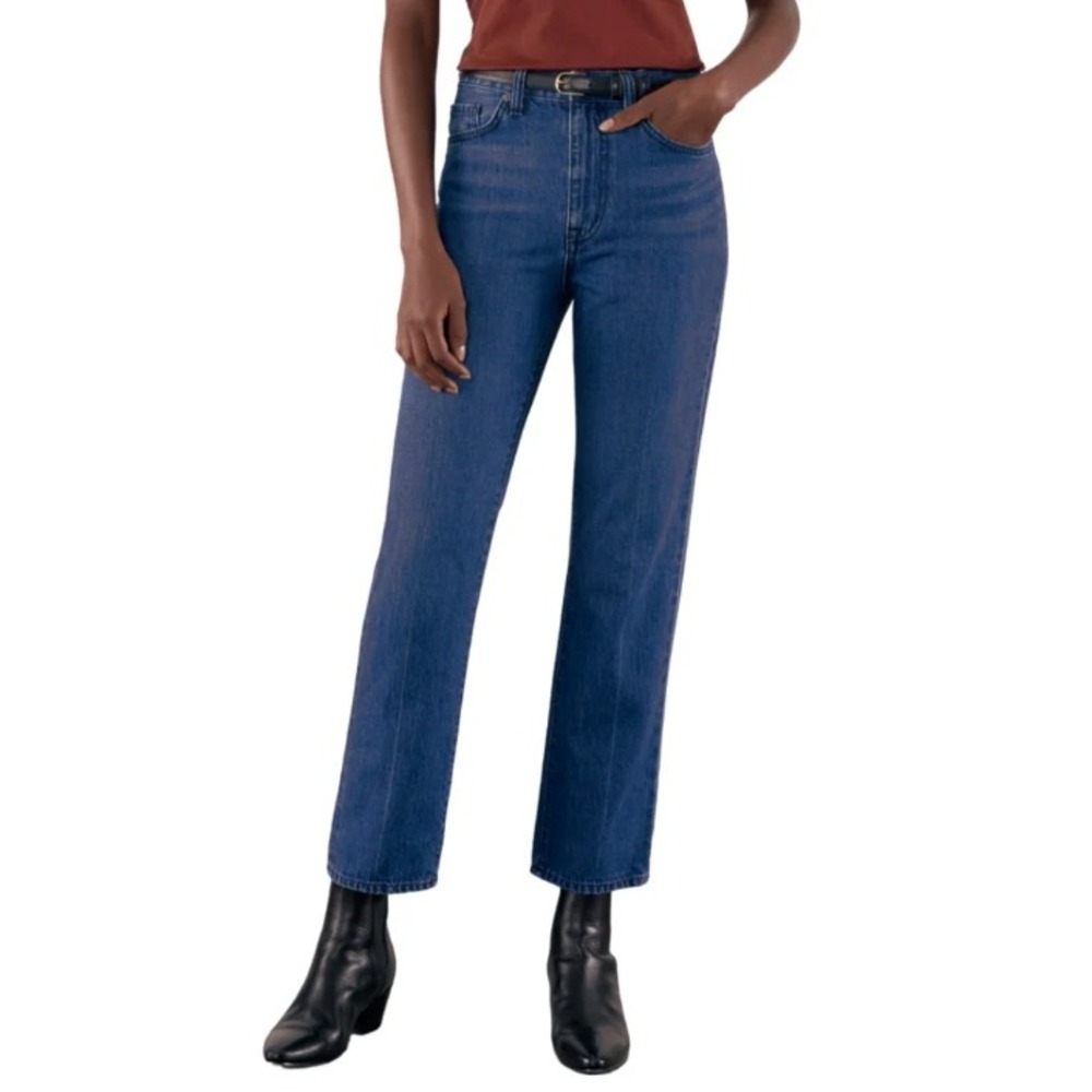 NILI LOTAN Straight Leg Jeans Dark Wash Women Size‎ 27 Casual High Rise Everyday
